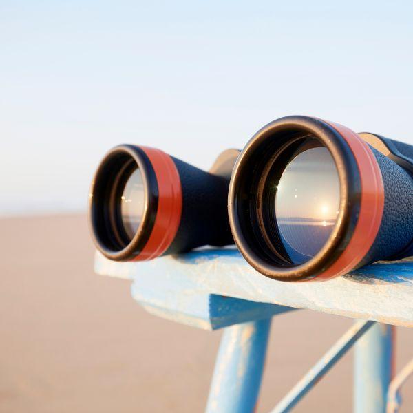 Binoculars looking to the future .