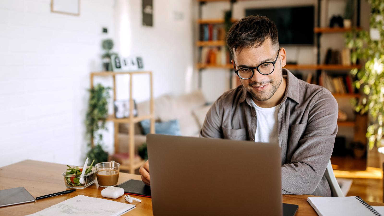 Man working on laptop
