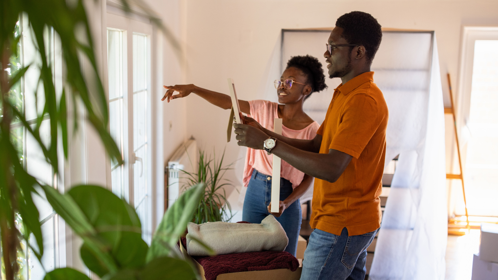 Couple arranging new home