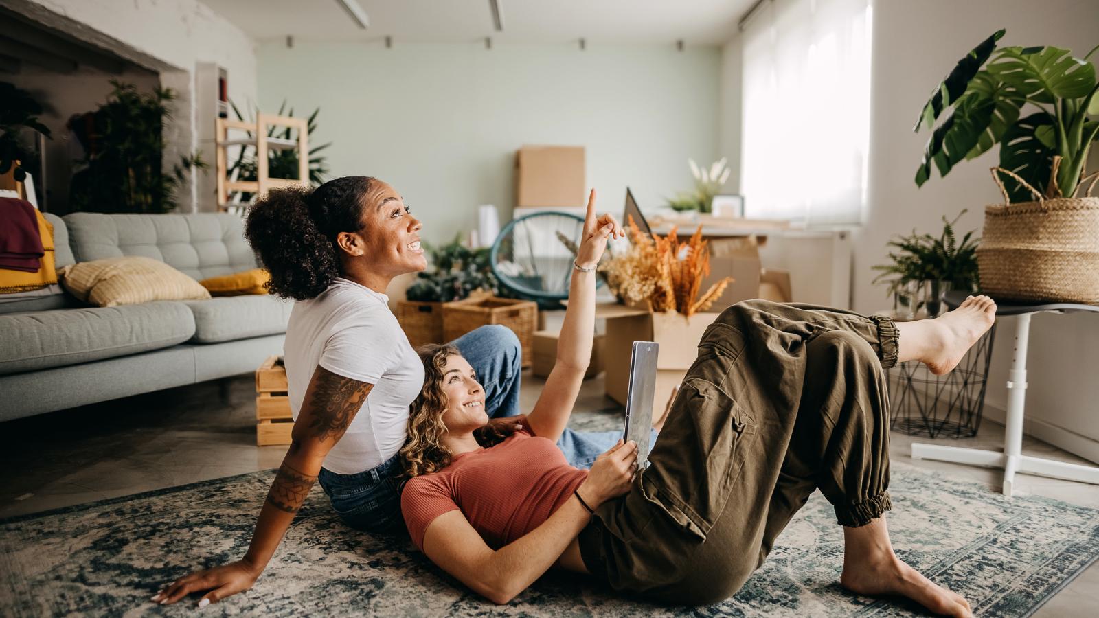 Two girls talking
