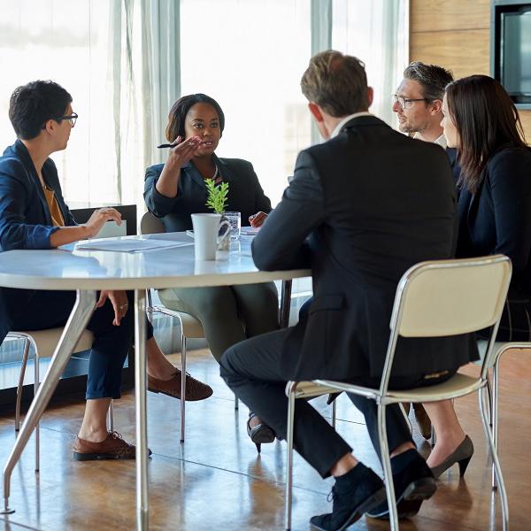 Meeting at round table