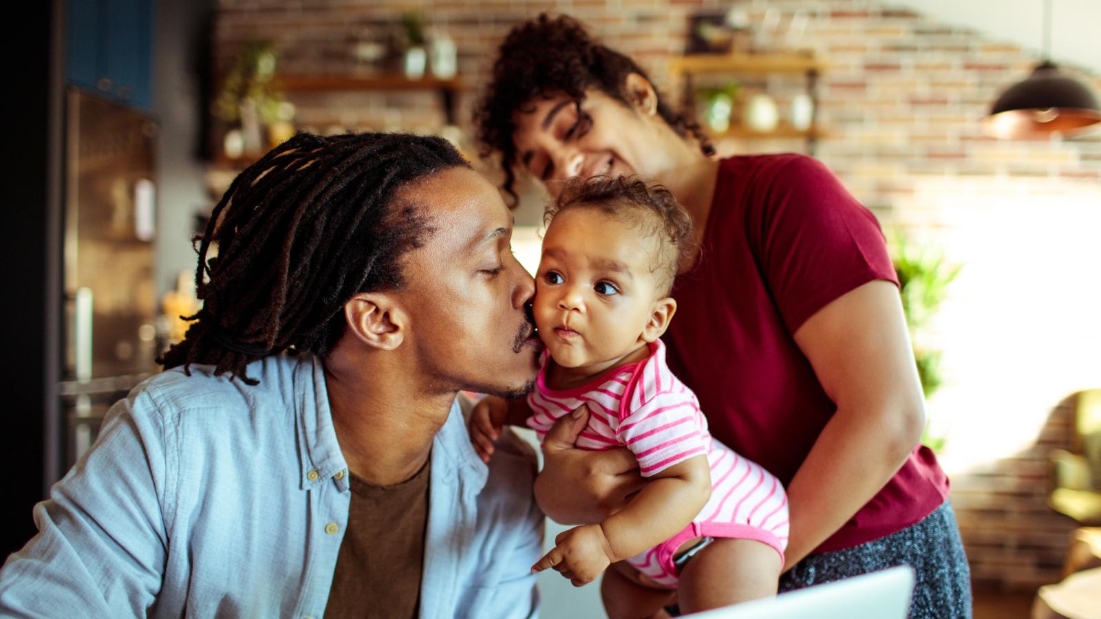 Happy family at home